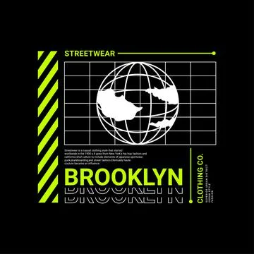 Brooklyn writing design, suitable for screen printing t-shirts, clothes, jack Illustrazione stock