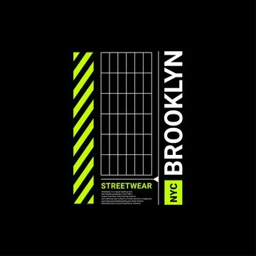 Brooklyn writing design, suitable for screen printing t-shirts, clothes, jack Stock Illustration