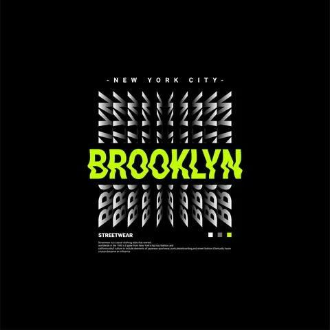 Brooklyn writing design, suitable for screen printing t-shirts, clothes, jack Stock Illustration