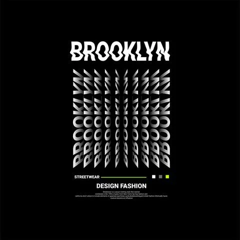 Brooklyn writing design, suitable for screen printing t-shirts, clothes, jack Stock Illustration