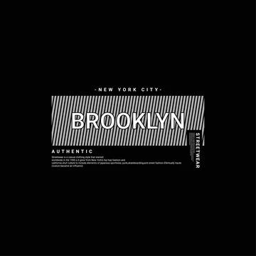 Brooklyn writing design, suitable for screen printing t-shirts, clothes, jack Stock Illustration