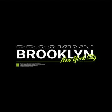 Brooklyn writing design, suitable for screen printing t-shirts, clothes, jack Stock Illustration