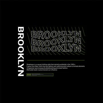 Brooklyn writing design, suitable for screen printing t-shirts, clothes Stock Illustration