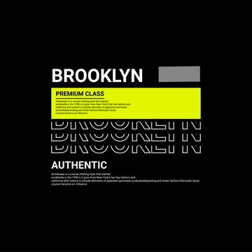 Brooklyn writing design, suitable for screen printing t-shirts, clothes Stock Illustration
