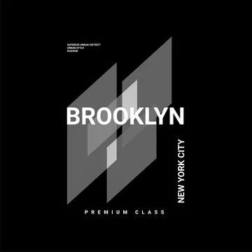 Brooklyn writing design, suitable for screen printing t-shirts, clothes Stock Illustration