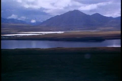 BROOKS RANGE, ALASKA, 1989, mountains, gray, bleak, wide shot Stock Footage 12147805