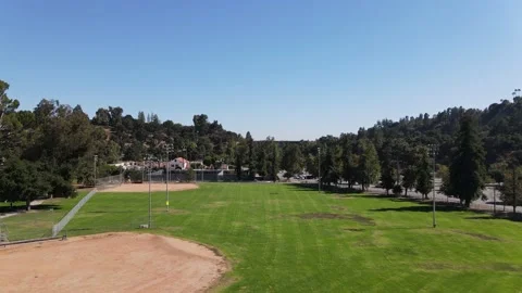 Brookside Park Trees and Fields Sunny 4K Video stock 136921841