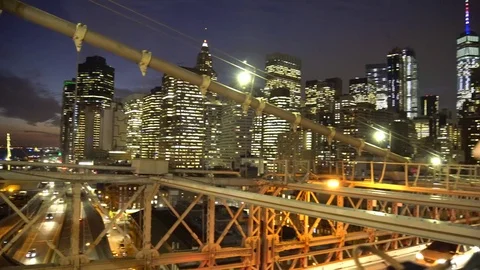 Brookyln Bridge Pan Video stock 84075794