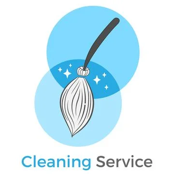 Broom and bubbles - vector brand design Stock Illustration