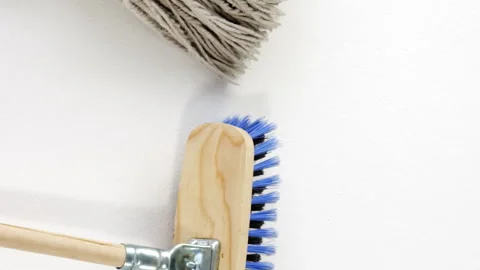 Broom and dustpan Stock Footage 300931548