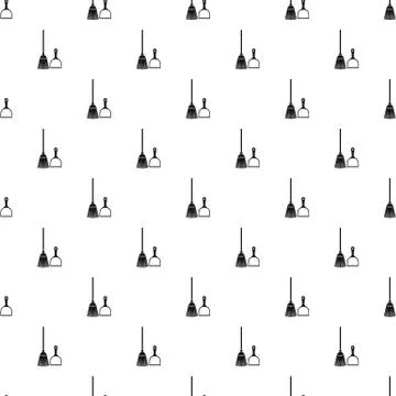 Broom and dustpan pattern Illustrazione stock