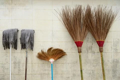 Broom and mop Stock Photos