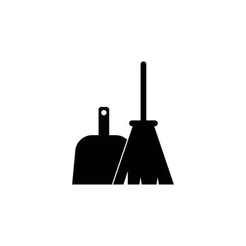 Broom and Scoop Flat Vector Icon Broom and Scoop flat vector icon. Simple ... Stock Photos