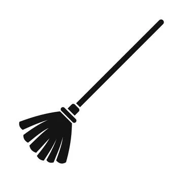 Broom black simple icon Stock Illustration