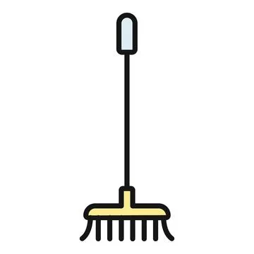 Broom cleaning tool sweep housework utility icon Stock Illustration