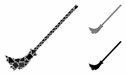 Broom Composition Icon of Tremulant Items Stockillustratie