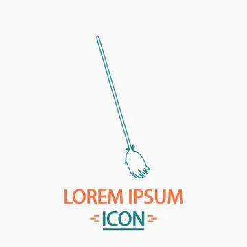 Broom computer symbol Stock Illustration