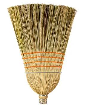 Broom. Corn straw broom. Stock Photos