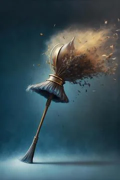 Broom of flying Stock Illustration