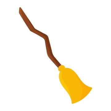 Broom halloween fly magic colored element icon Stock Illustration