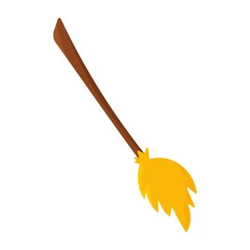 Broom halloween fly magic colored element icon Stock Illustration