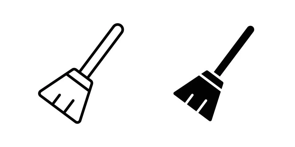 Broom icon graphic element. web icon set Stock Illustration