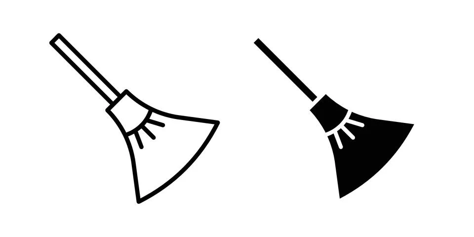 Broom icon vector design illustrations Stock Illustration