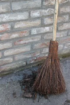 Broom made of branches Stock Photos