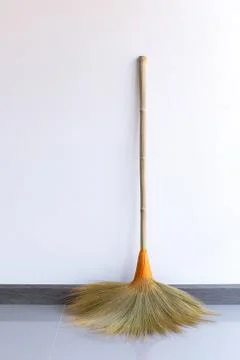 Broom made of grass Stock Photos