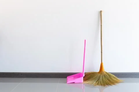 Broom made of grass Stock Photos