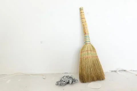 The broom is necessary for cleaning Stock Photos