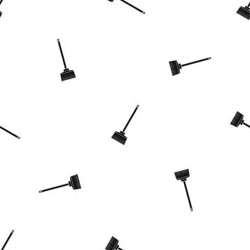 Broom pattern seamless black Stock Illustration