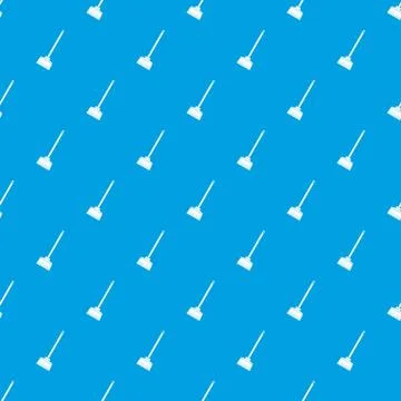 Broom pattern seamless blue Illustrazione stock