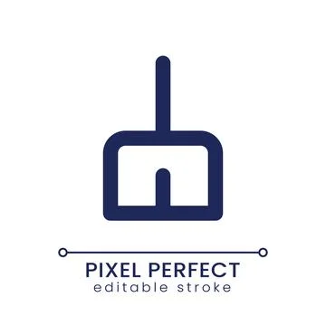 Broom pixel perfect linear ui icon Illustrazione stock