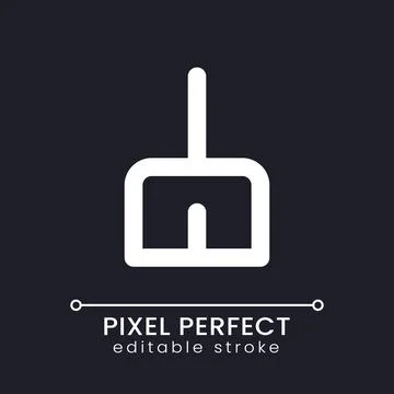 Broom pixel perfect white linear ui icon for dark theme Stock Illustration
