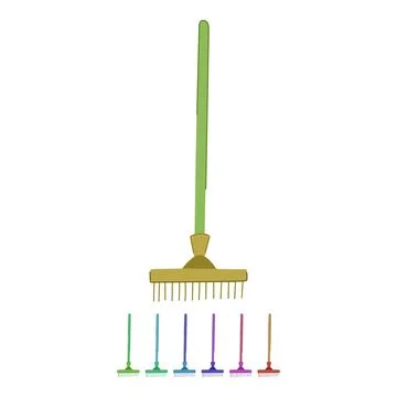 Broom rake vector cartoon graphic Ilustração Stock
