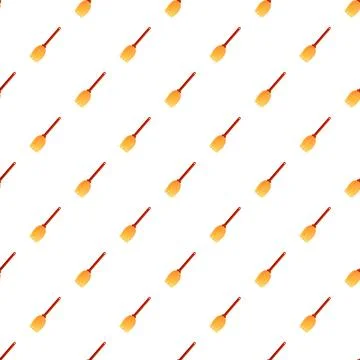 Broom repeating pattern on white background Stockillustratie