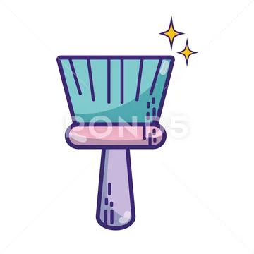 Broom sweep equipment to clean house Stock Illustration