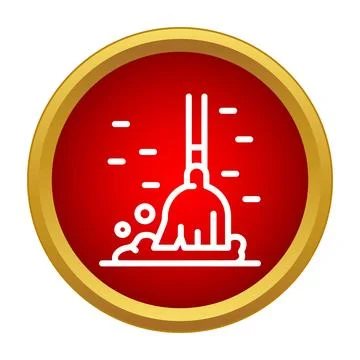 Broom sweeping dust icon for cleaning service Stock Illustration