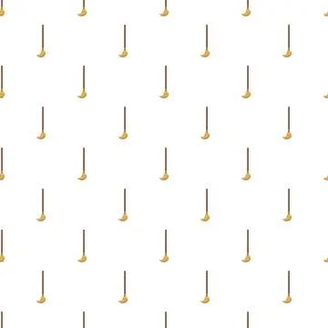 Broom tool seamless pattern for home cleaning Ilustração Stock
