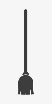 Broom vector icon isolated on white background. Illustrazione stock
