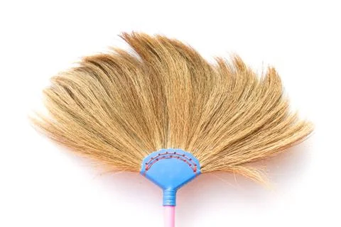 Broom on white background Stock Photos