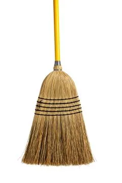 Broom on a white background Stock Photos