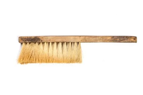 Broom on white background Stock Photos