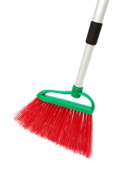 Broom on white background Stock Photos