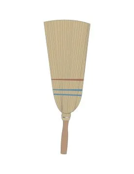 Broom on white Stock Illustration