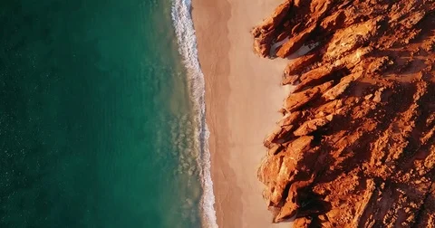Broome Australia red Rocks Areal 2 Stock Footage