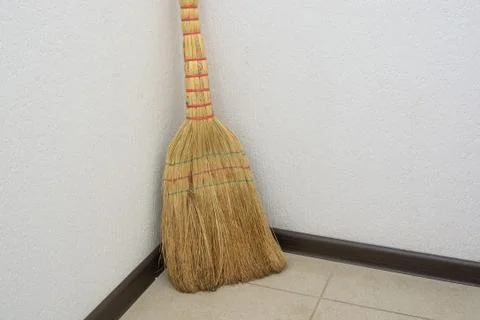 Brooms on the floor Stock Photos