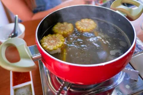 Broth is boiling Stock Photos
