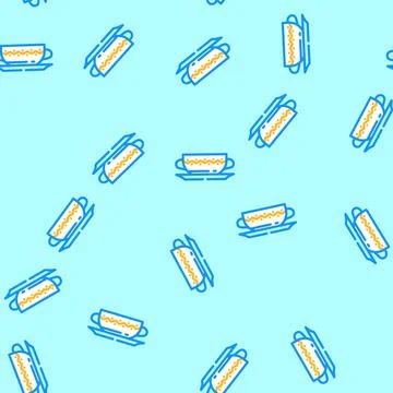 Broth cup meal drink vector seamless pattern 스톡 일러스트